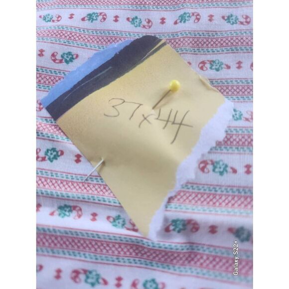 Three blue, red, and green candy cane and evergreen tree fabrics - Picture 5 of 9